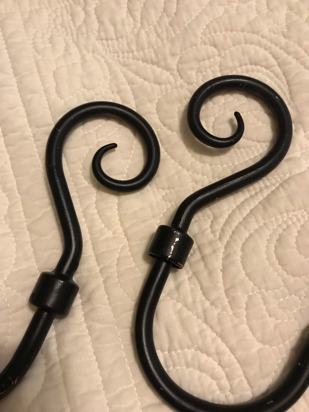 Decorative Black Scroll Metal Curtain Holdbacks - Pair
